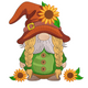 Sunflower Gnome Embroidery Design, Instant Download