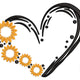 Sunflower Heart Line Art Embroidery Design, Instant Download