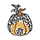 Sunflower Leopard Pumpkin Embroidery Design, Instant Download