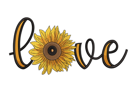 Sunflower Love Embroidery Design, Instant Download