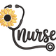 Sunflower Nurse Embroidery Design, Floral Stethoscope Machine Embroidery Pattern, Instant Download