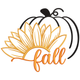Sunflower Pumpkin Fall Embroidery Design, Instant Download