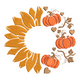Sunflower Pumpkin Wreath Embroidery Design, Instant Download