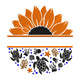 Sunflower Sea Turtle Split Embroidery Design, Instant Download