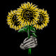 Sunflower Skeleton Hand Embroidery Design, Instant Download
