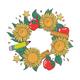 Sunflower Teacher Wreath Embroidery Design, School Appreciation Pattern