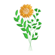 Sunflower Wildflower Stem Embroidery Design, Instant Download