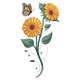 Sunflower and Butterfly Embroidery Design, Instant Download