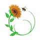 Sunflower with Bee Embroidery Design, Instant Download