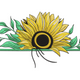 Sunflower with Leaves Embroidery Design, Instant Download