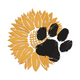 Sunflower with Paw Print Embroidery Design, Instant Download