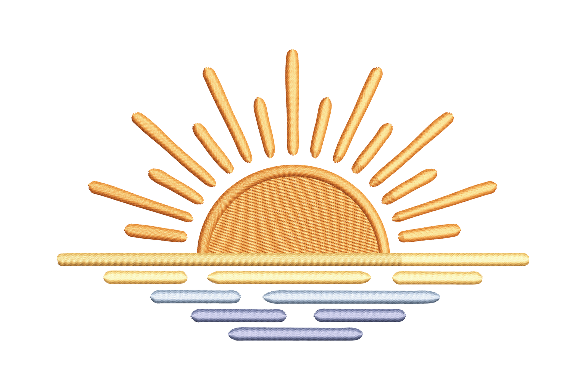 Sunrise Over Water Embroidery Design