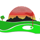 Sunset Golf Course Embroidery Design, Instant Download