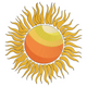 Sunshine Embroidery Design, Wavy Ray Sun Pattern