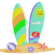 Surfboard Beach Summer Embroidery Design, Machine Embroidery Pattern, Instant Download