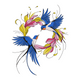 Swallow Bird Floral Wreath Embroidery Design, Instant Download