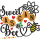 Sweet As Can Bee Embroidery Design, Instant Download