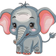 Sweet Baby Elephant Embroidery Design, Nursery Animal, Instant Download