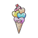 Sweet Heart Ice Cream Cone Embroidery Design, Instant Download