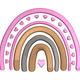 Sweet Heart Rainbow Embroidery Design, Instant Download