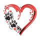Sweet Paw Print Heart Embroidery Design, Instant Download