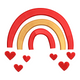Sweet Rainbow With Heart Accents Embroidery Design, Instant Download
