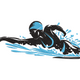 Swimming Athlete Embroidery Design, Instant Download