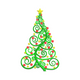 Swirl Christmas Tree Embroidery Design, Instant Download