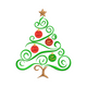 Swirl Christmas Tree Embroidery Design V2, Instant Download