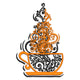 Swirling Coffee Cup Embroidery Design, Instant Download