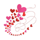 Swirling Valentine Hearts Trail Embroidery Design, Instant Download
