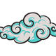 Swirly Decorative Cloud Embroidery Design, Instant Download