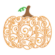 Swirly Pumpkin Embroidery Design, Instant Download
