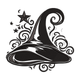 Swirly Witch Hat Halloween Embroidery Design, Instant Download