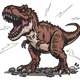 T-Rex Dinosaur Embroidery Design, Instant Download