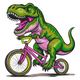 T-Rex Riding Bicycle Embroidery Design, Instant Download