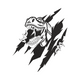 T-Rex Ripping Through Claw Marks Embroidery Design, Instant Download