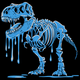 T-Rex Skeleton Dripping Embroidery Design, Instant Download