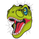 T-Rex Skull Embroidery Design, Instant Download