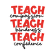 Teach Compassion Kindness Confidence Embroidery Design, Machine Embroidery Pattern, Instant Download