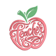 Teacher Apple Script Embroidery Design, Instant Download
