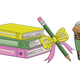 Teacher Life Books Pencil & Coffee Embroidery Design, Instant Download