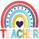 Teacher Rainbow with Heart Embroidery Design, Instant Download