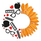 Teacher Sunflower Wreath Embroidery Design, Instant Download