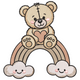 Teddy Bear on Rainbow Embroidery Design, Kids Nursery Machine Embroidery Pattern, Instant Download