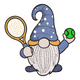 Tennis Gnome Embroidery Design, Instant Download