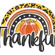 Thankful Pumpkin Rainbow Embroidery Design, Instant Download