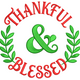 Thankful & Blessed Wreath Embroidery Design, Instant Download