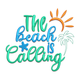The Beach Is Calling Embroidery Design, Instant Download