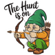 The Hunt Is On Gnome Embroidery Design, Instant Download